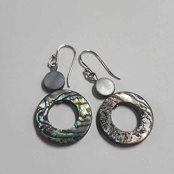 Abalone Shell Earrings Dangle - Picture 1 of 3